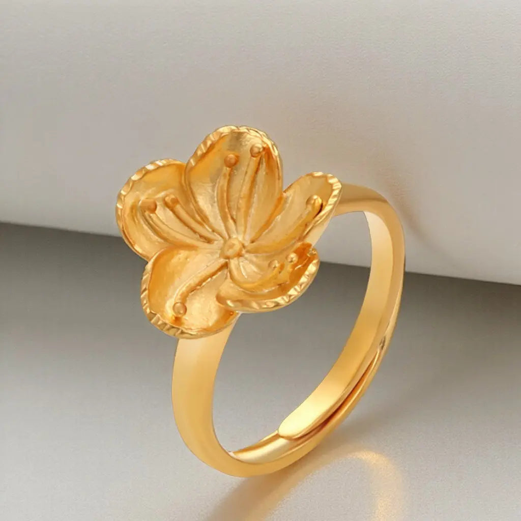 Bague plaquée or 24K ajustable – LIRIS – Novvex