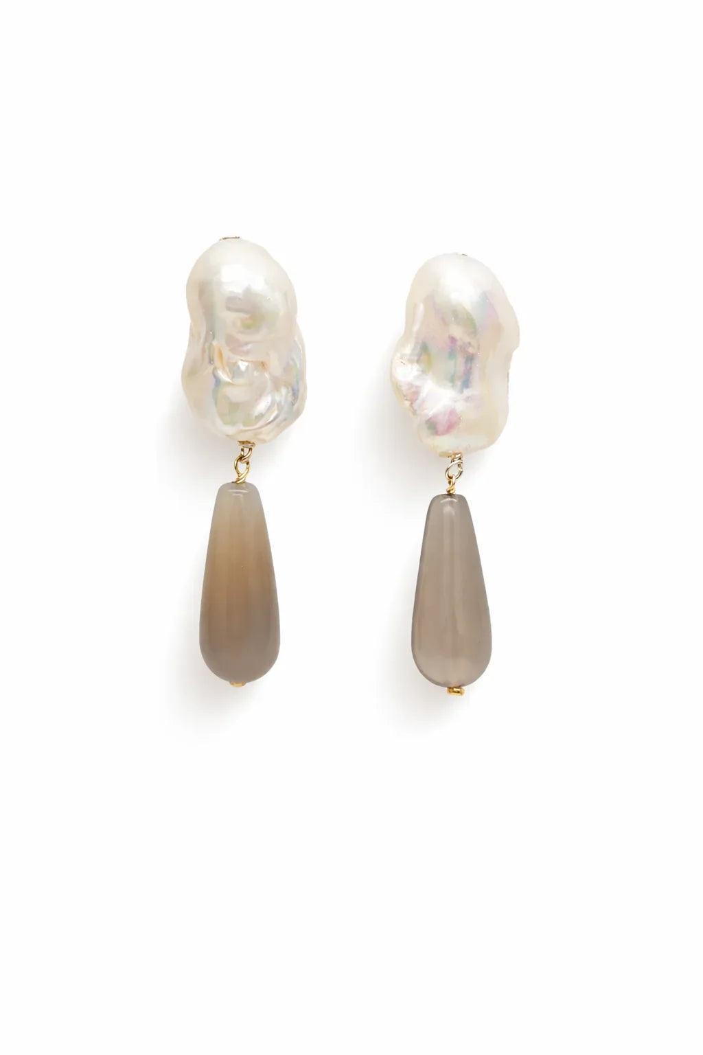Boucles Straw en perle de culture baroque